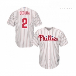 Mens Philadelphia Phillies 2 Jean Segura Replica White Red Strip Home Cool Base Baseball Jersey 