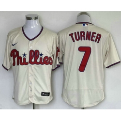 Men's Philadelphia Phillies #7 Trea Turner Cream Stitched MLB Flex Base Nike Jersey