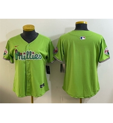 Women Philadelphia Phillies Blank Light Green Phanatic Limited Stitched Jersey