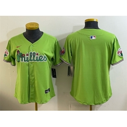 Women Philadelphia Phillies Blank Light Green Phanatic Limited Stitched Jersey
