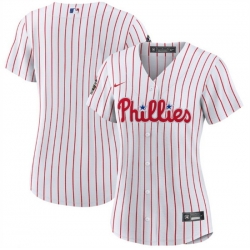 Women Philadelphia Phillies Blank White 2022 World Series Flex Base Stitched Baseball Jersey