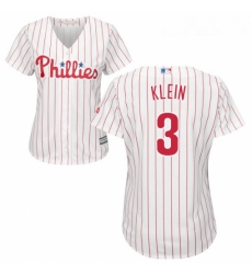 Womens Majestic Philadelphia Phillies 3 Chuck Klein Replica WhiteRed Strip Home Cool Base MLB Jersey