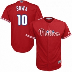 Youth Majestic Philadelphia Phillies 10 Larry Bowa Replica Red Alternate Cool Base MLB Jersey 