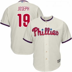 Youth Majestic Philadelphia Phillies 19 Tommy Joseph Replica Cream Alternate Cool Base MLB Jersey 