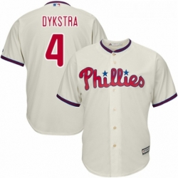 Youth Majestic Philadelphia Phillies 4 Lenny Dykstra Replica Cream Alternate Cool Base MLB Jersey 