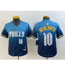 Youth Philadelphia Phillies 10 J T  Realmuto Blue 2024 City Connect Limited Stitched Baseball Jersey 9