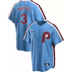 Youth Philadelphia Phillies 3 Bryce Harper Blue Cool Base Stitched Baseball Jersey
