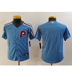 Youth Philadelphia Phillies Blank Blue Cool Base Stitched Baseball Jersey