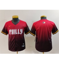 Youth Philadelphia Phillies Blank Red 2024 City Connect Limited Stitched Baseball Jersey