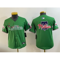 Youth Philadelphia Phillies Team Big Logo Green Phanatic Limited Stitched Jersey