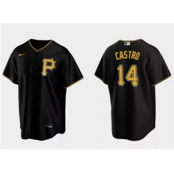 Men Pittsburgh Pirates 14 Rodolfo Castro Black Cool Base Stitched Baseball Jersey