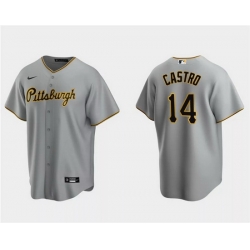 Men Pittsburgh Pirates 14 Rodolfo Castro Grey Cool Base Stitched Baseball Jersey