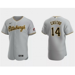 Men Pittsburgh Pirates 14 Rodolfo Castro Grey Flex Base Stitched Baseball Jersey