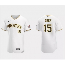 Men Pittsburgh Pirates 15 Oneil Cruz White Flex Base Stitched Baseball Jersey