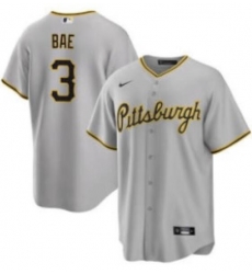 Men Pittsburgh Pirates Ji Hwan Bae #3 Nike Gray Stitched MLB Cool Base Jersey