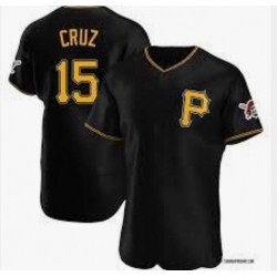 Men Pittsburgh Pirates Oneil Cruz #15 Nike Black Stitched Flex Base MLB Jersey
