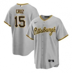 Men Pittsburgh Pirates Oneil Cruz #15 Nike Gray Stitched MLB Jersey