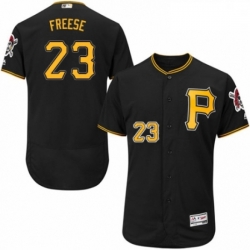 Mens Majestic Pittsburgh Pirates 23 David Freese Black Alternate Flex Base Authentic Collection MLB Jersey 