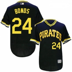 Mens Majestic Pittsburgh Pirates 24 Barry Bonds Black Flexbase Authentic Collection Cooperstown MLB Jersey 