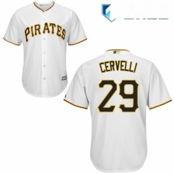 Mens Majestic Pittsburgh Pirates 29 Francisco Cervelli Replica White Home Cool Base MLB Jersey