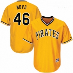 Mens Majestic Pittsburgh Pirates 46 Ivan Nova Replica Gold Alternate Cool Base MLB Jersey 