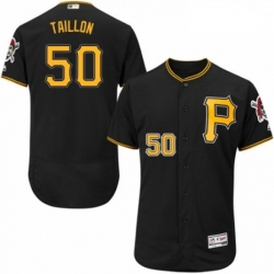 Mens Majestic Pittsburgh Pirates 50 Jameson Taillon Black Alternate Flex Base Authentic Collection MLB Jersey