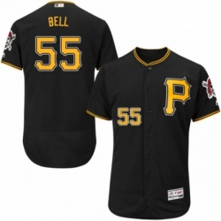 Mens Majestic Pittsburgh Pirates 55 Josh Bell Black Alternate Flex Base Authentic Collection MLB Jersey