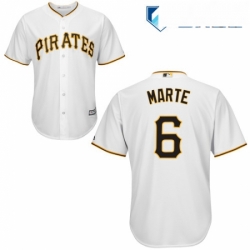 Mens Majestic Pittsburgh Pirates 6 Starling Marte Replica White Home Cool Base MLB Jersey