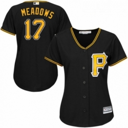 Womens Majestic Pittsburgh Pirates 17 Austin Meadows Authentic Black Alternate Cool Base MLB Jersey 