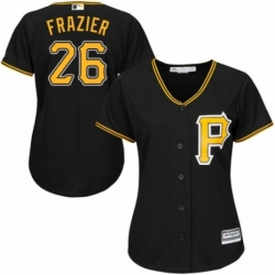 Womens Majestic Pittsburgh Pirates 26 Adam Frazier Authentic Black Alternate Cool Base MLB Jersey 