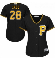 Womens Majestic Pittsburgh Pirates 28 John Jaso Authentic Black Alternate Cool Base MLB Jersey