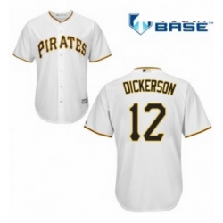 Youth Majestic Pittsburgh Pirates 12 Corey Dickerson Authentic White Home Cool Base MLB Jersey 