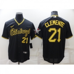Youth Pittsburgh Pirates #21 Roberto Clemente Black Cool Base Stitched Jersey