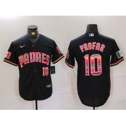 Men San Diego Padres 10 Jurickson Profar Mexico Black Cool Base Stitched Baseball Jersey