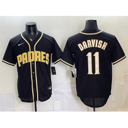 Men San Diego Padres  11 Yu Darvish 2026 Fashion Replica Black Out Stitched Baseball Jersey