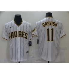 Men San Diego Padres 11 Yu Darvish White Home Flexbase Jersey