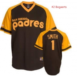 Men San Diego Padres 2 Xander Bogaerts Cooperstown Collection THROWBACK Baseball Jersey Brown