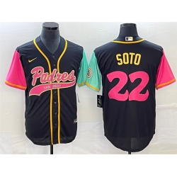 Men San Diego Padres 22 Juan Soto Black Cool Base Stitched Baseball Jersey