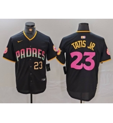 Men San Diego Padres 23 Fernando Tatis Jr  Black Cool Base Stitched Baseball Jersey 1