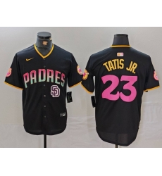 Men San Diego Padres 23 Fernando Tatis Jr  Black Cool Base Stitched Baseball Jersey 6