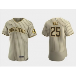 Men San Diego Padres 25 Tim Hill Tan Flex Base Stitched Baseball Jersey
