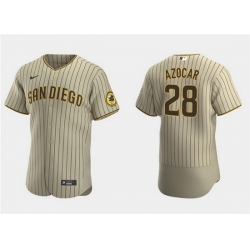 Men San Diego Padres 28 Jos E9 Azocar Tan Flex Base Stitched Baseball Jersey