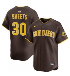 Men San Diego Padres  30 Gavin Sheets Brown 2026 Road Limited Stitched Baseball Jersey