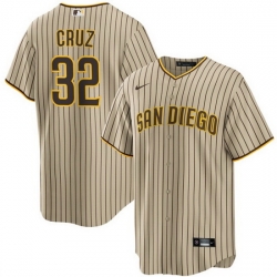 Men San Diego Padres 32 Nelson Cruz Tan Cool Base Stitched Jersey