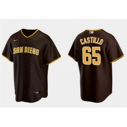 Men San Diego Padres 65 Jos E9 Castillo Brown Cool Base Stitched Jersey