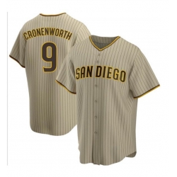 Men San Diego Padres 9 Jake Cronenworth Brown Cool Base Stitched Jerse