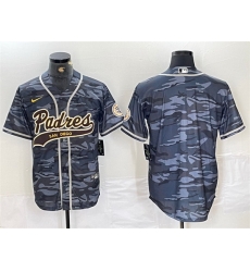 Men San Diego Padres Blank Gray Camo Cool Base Stitched Baseball Jersey