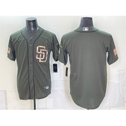 Men San Diego Padres Blank Olive Camo Cool Base Stitched Baseball Jersey