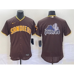 Men San Diego Padres Brown Team Big Logo Flex Base Stitched Baseball Jersey