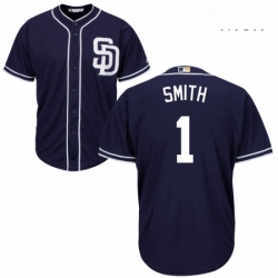 Mens Majestic San Diego Padres 1 Ozzie Smith Replica Navy Blue Alternate 1 Cool Base MLB Jersey